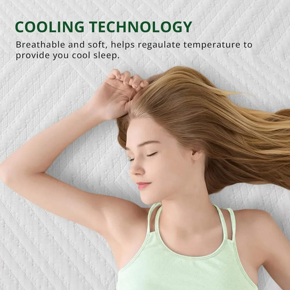 Materasso per camper corto da 10 pollici King, materasso verde gel rinfrescante per camper, camper e rimorchi, certificato certificato certifico USA, progettato e come