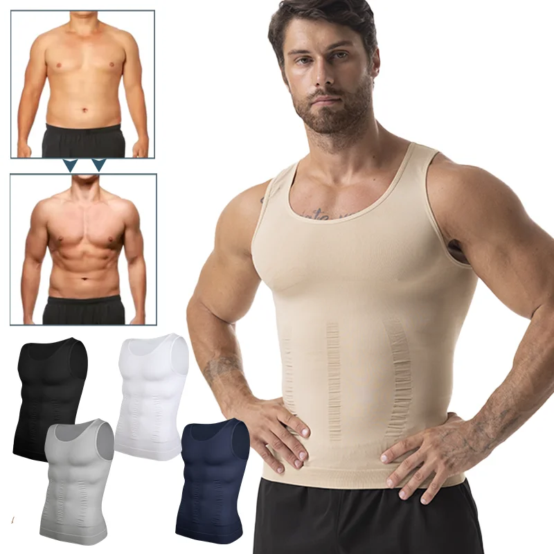 

Men Slimming Vest Body Shaper Compression Shirt Sleeveless Shapewear Abs Abdomen Training Workout Corset Tummy Control Tank Top