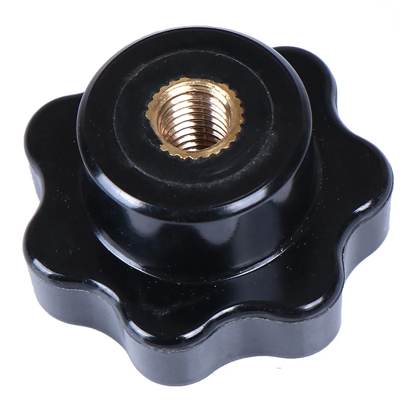 M5 M6 M8 M10 M12 Female Thread Seven Star Shaped Head Clamping Nuts Knob Black Thumb Nuts Clamping Knob Manual Nuts