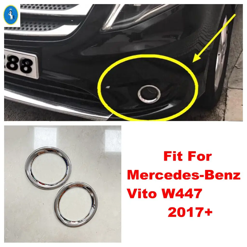

ABS хромированный передний противотуманный фонарь, кольцо, круглая рамка, наклейка для бровей, накладка, аксессуары для Mercedes-Benz Vito W447 2017-2023
