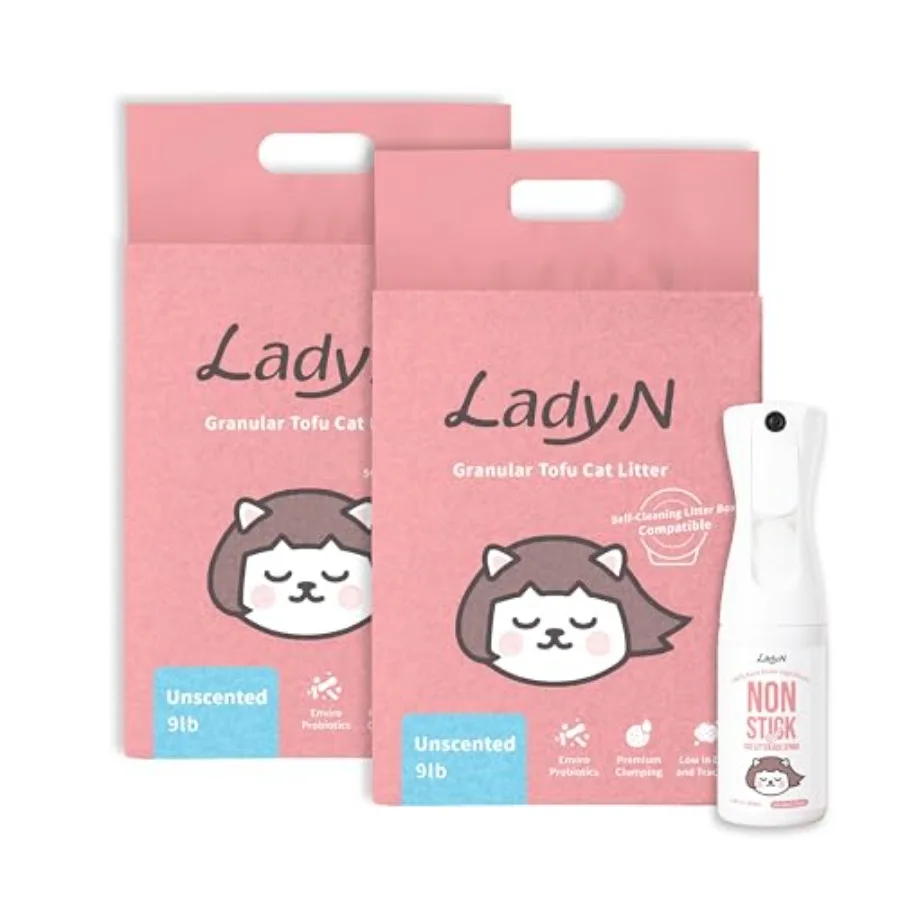 

Auto Litter Box Optimizer Set Non-Stick Spray and Granular Tofu Litter for Automatic Boxes Strong Clumping Non-Stick Formula Ea