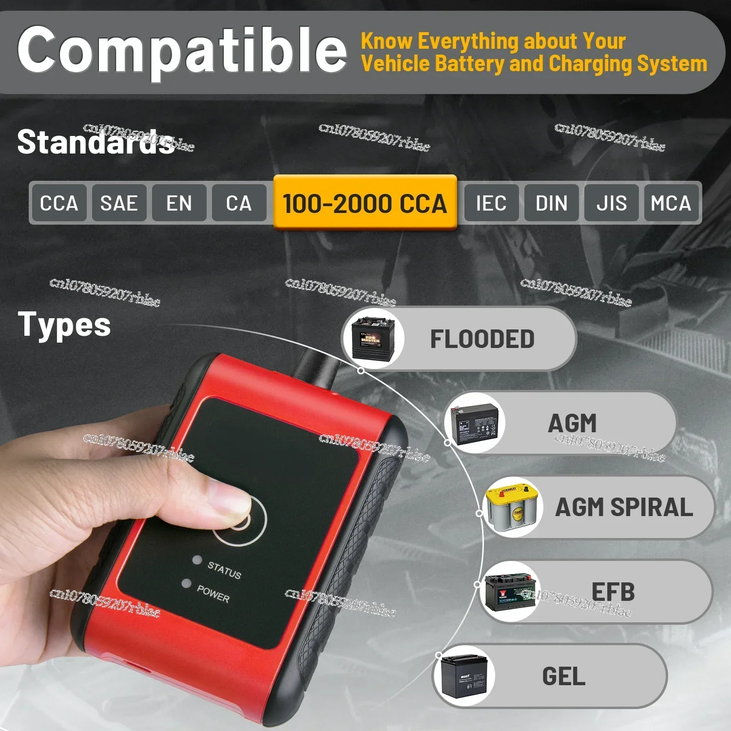 Autel MaxiBAS BT506 Auto Battery and Electrical System Analysis Tool Test Cranking/Charging Systems Test 6-12 Volts 100-2000 CCA