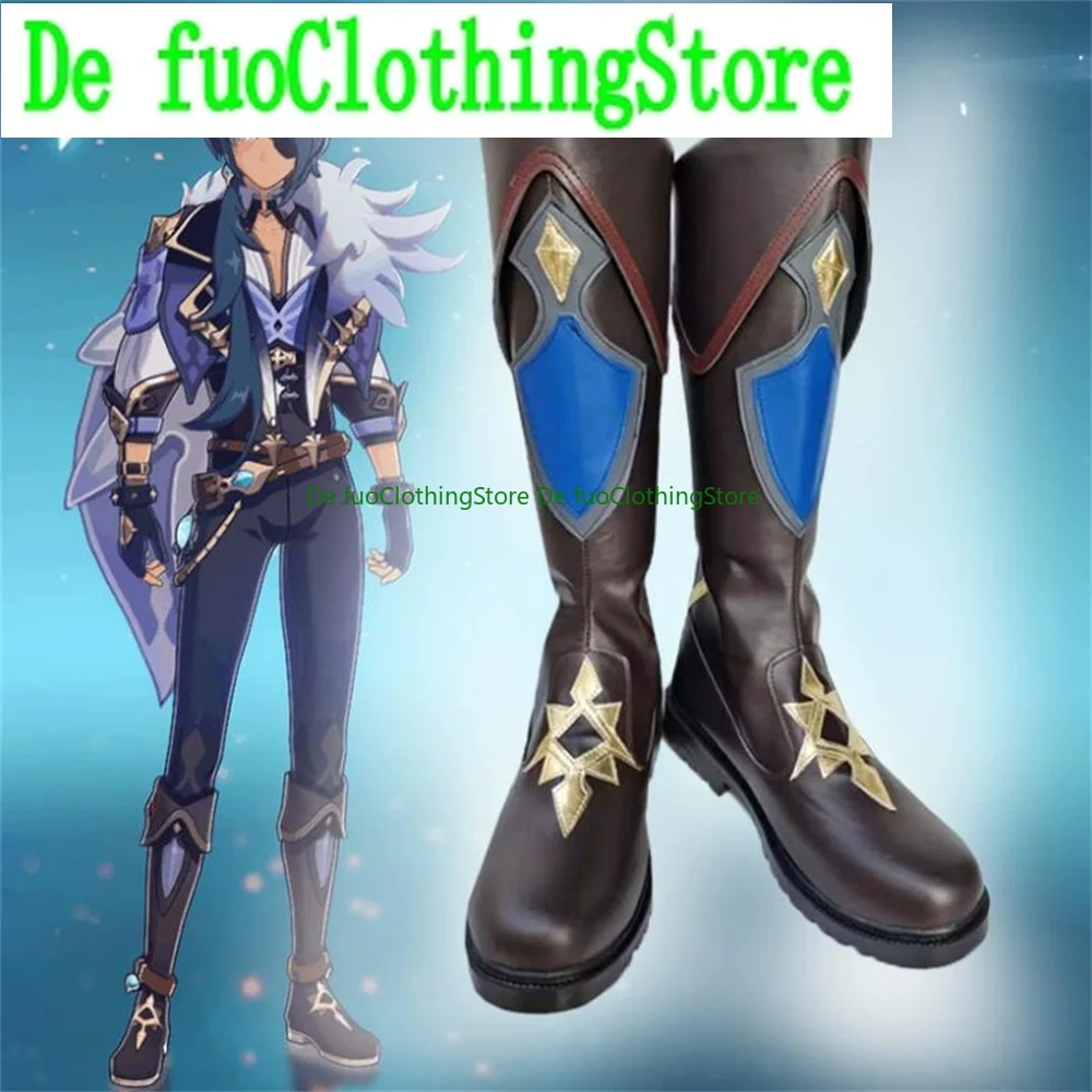 

Knights of Favonius Mondstadt Kaeya Alberich Genshin Impact Обувь для косплея Сапоги Игра Аниме Хэллоуин Рождество DefuoClothing