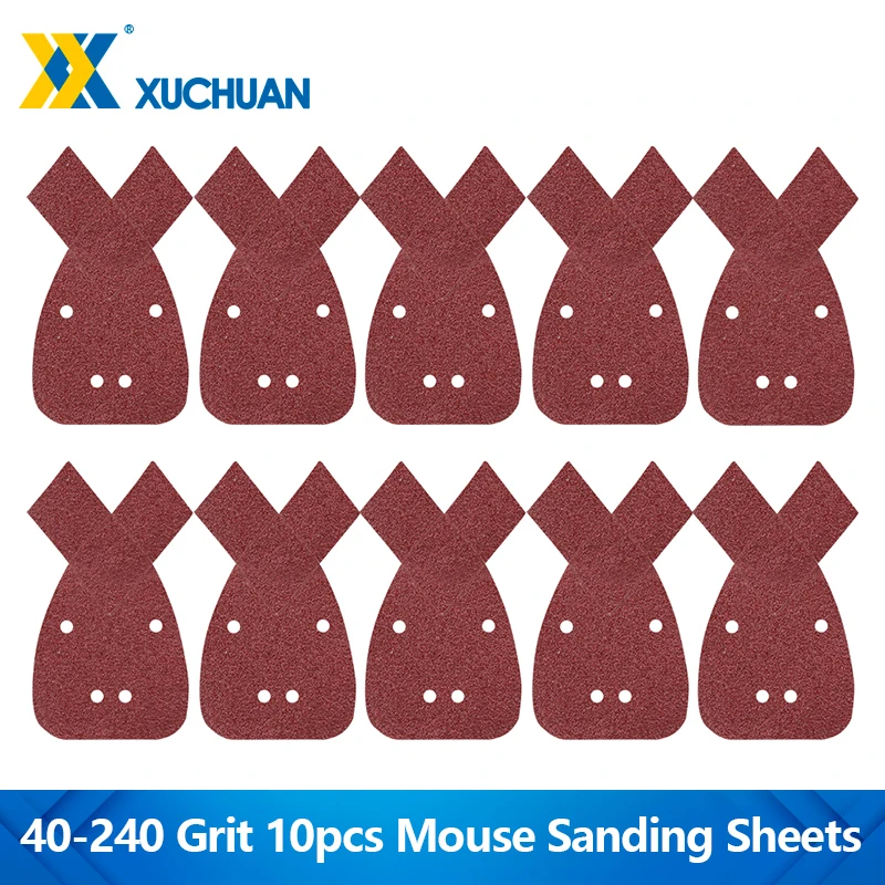 10pcs Mouse Sanding Sheets 40-240 Grit Orbital Sandpaper For Sanding And Polishing 4 Holes Sanding papers Abrasive Tools