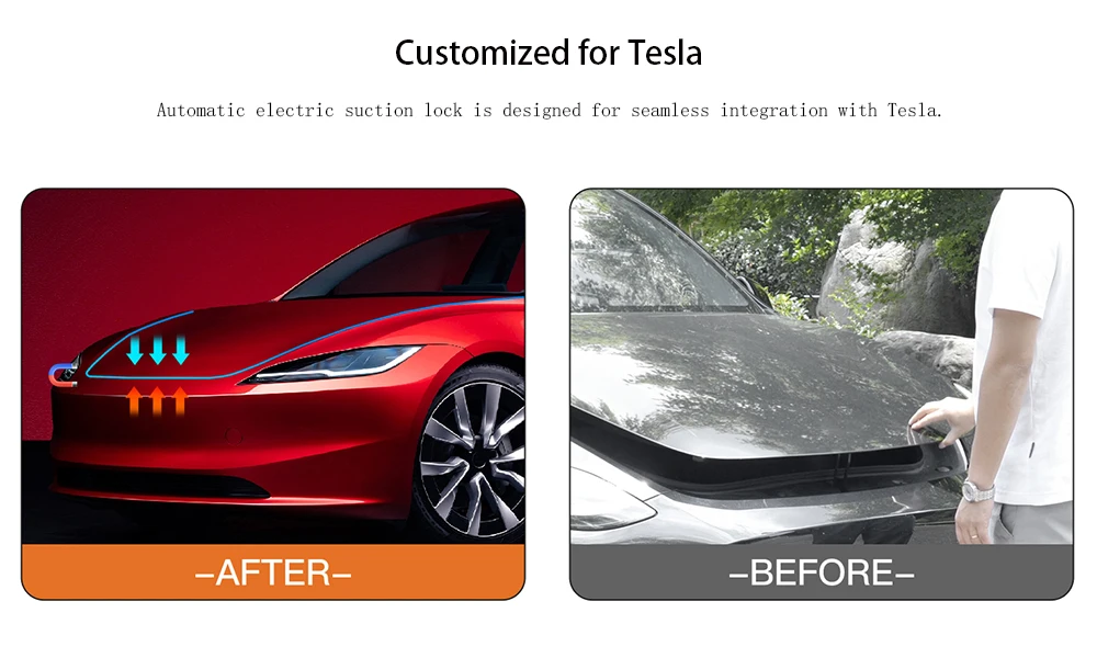 Für Tesla Modell 3 Y S X Highland 2025 Elektrische Saug-Front-Kofferraumschließer Power Frunk Elektrische Soft Closing Automatische Sperre – Detail 2