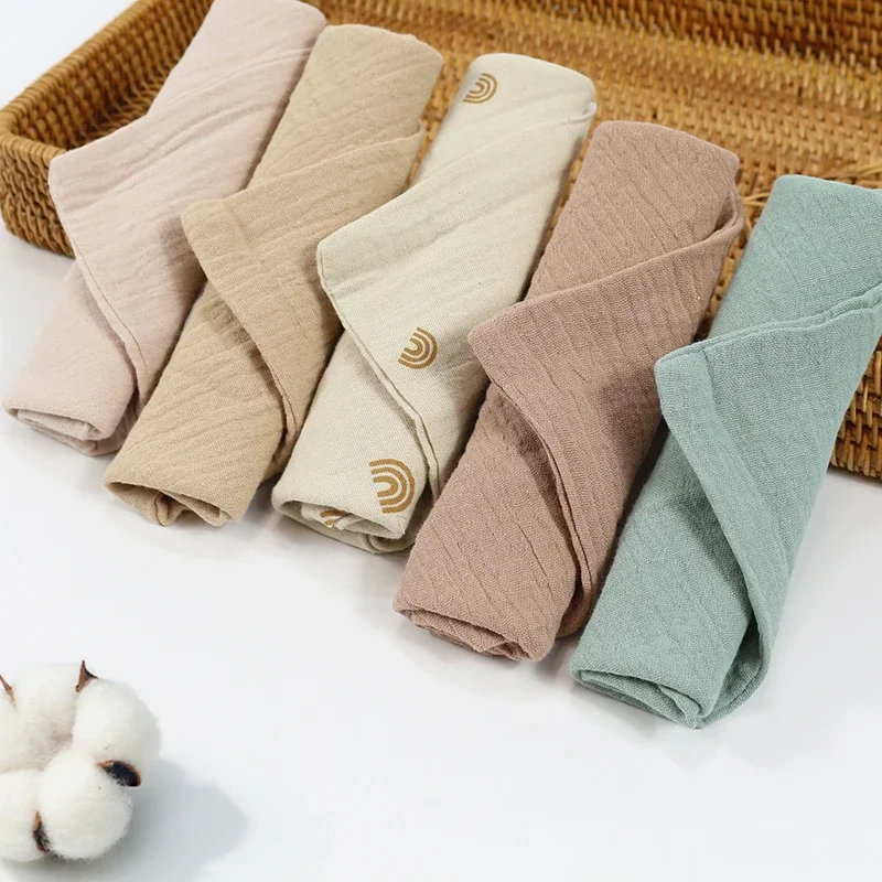 Wholesale Baby Muslin Cotton Washcloths 5pk Baby Gifts Snuggle Toy Comforter Towel 4 layer Wash cloth Face Towel for baby