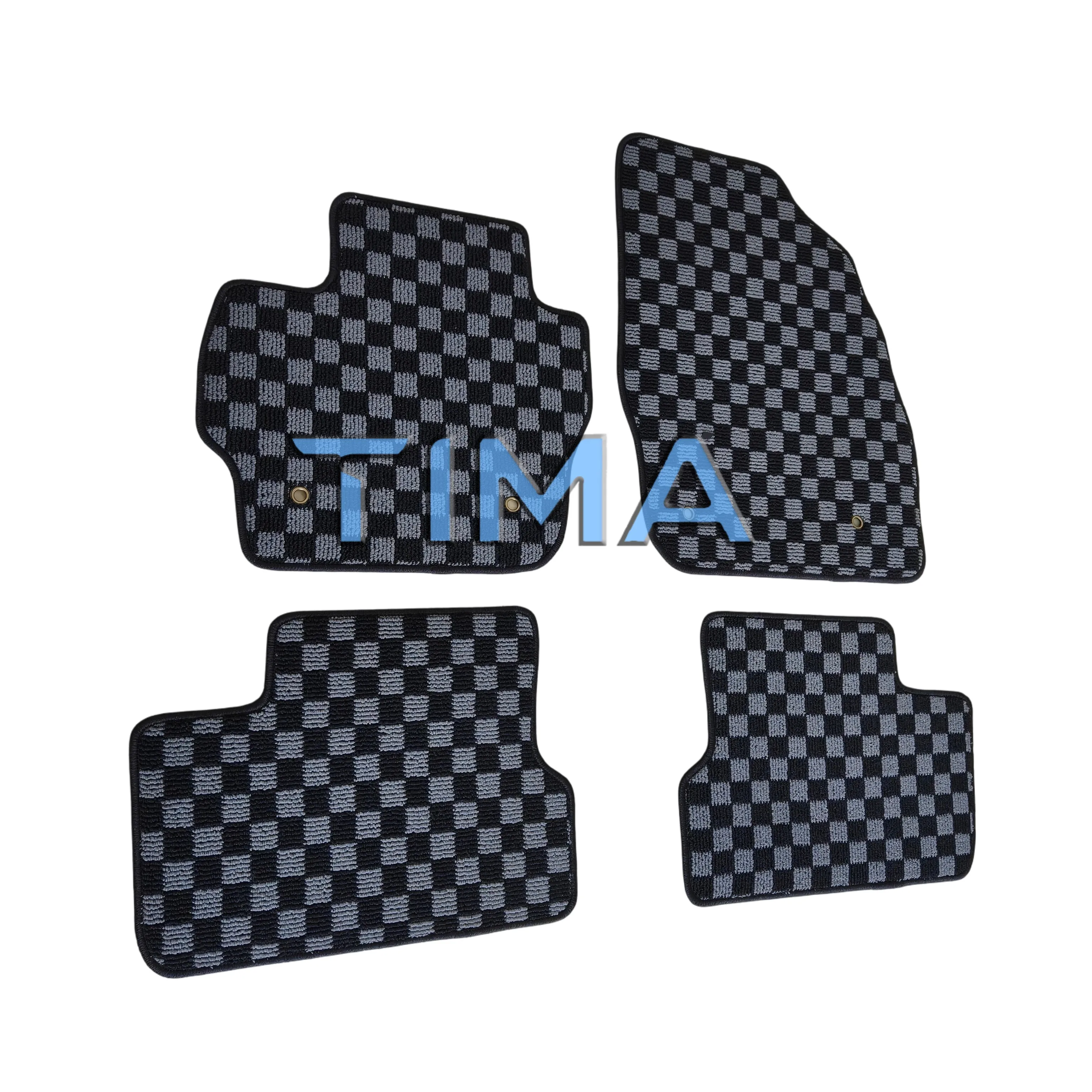 JDM Checkered pattern Carpet Floor Liners Auto Interior Protection Decorative Accessories For Mazda 3 2010-2013 LHD