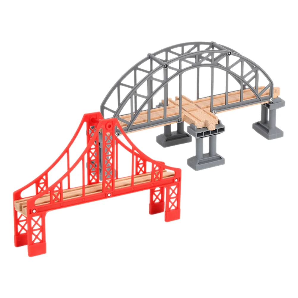 2 ชิ้นของเล่นรถไฟสะพานเปลี่ยน DIY อุปกรณ์เสริมอุปกรณ์เสริมรางรถไฟจํานวนมาก