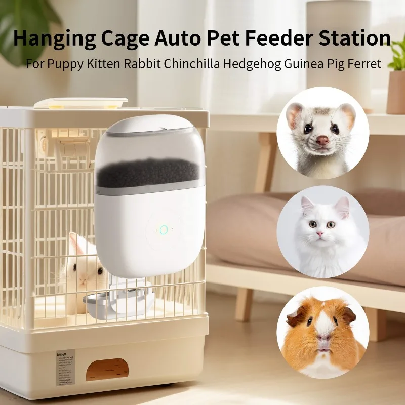 ZONGYAN Hanging Cage Smart Pet Feeder With Camera WiFi Remote Monitoring Dispenser For Cat Dog Rabbit Indoor Cage Feeding Device