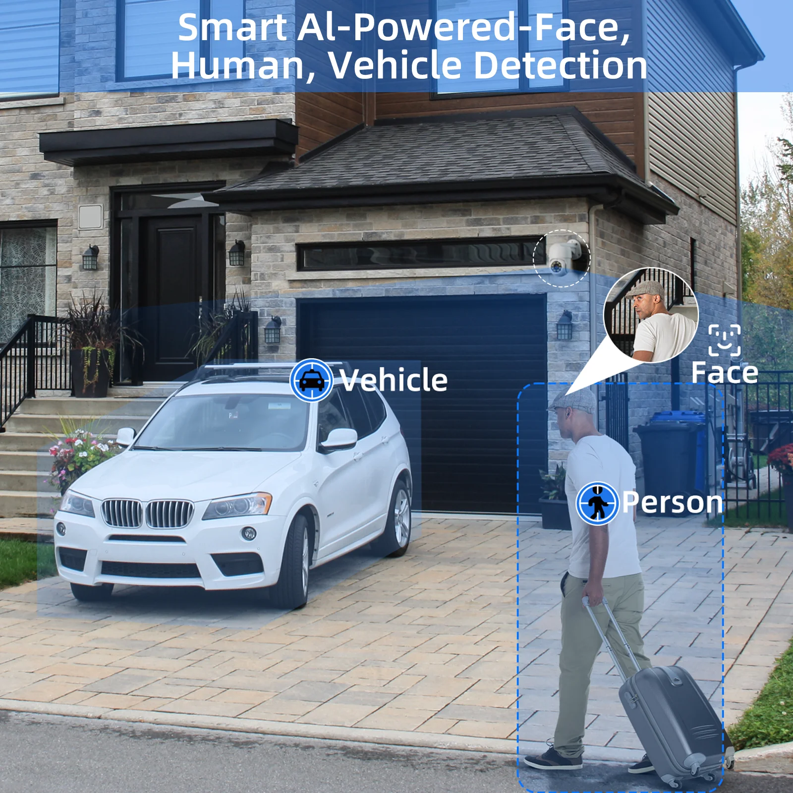 8MP PoE Surveillance Kit NVR PTZ Camera Motion Detection and Instant Email Alert POE IP Camera Outdoor AI Human Detect H265 P2P