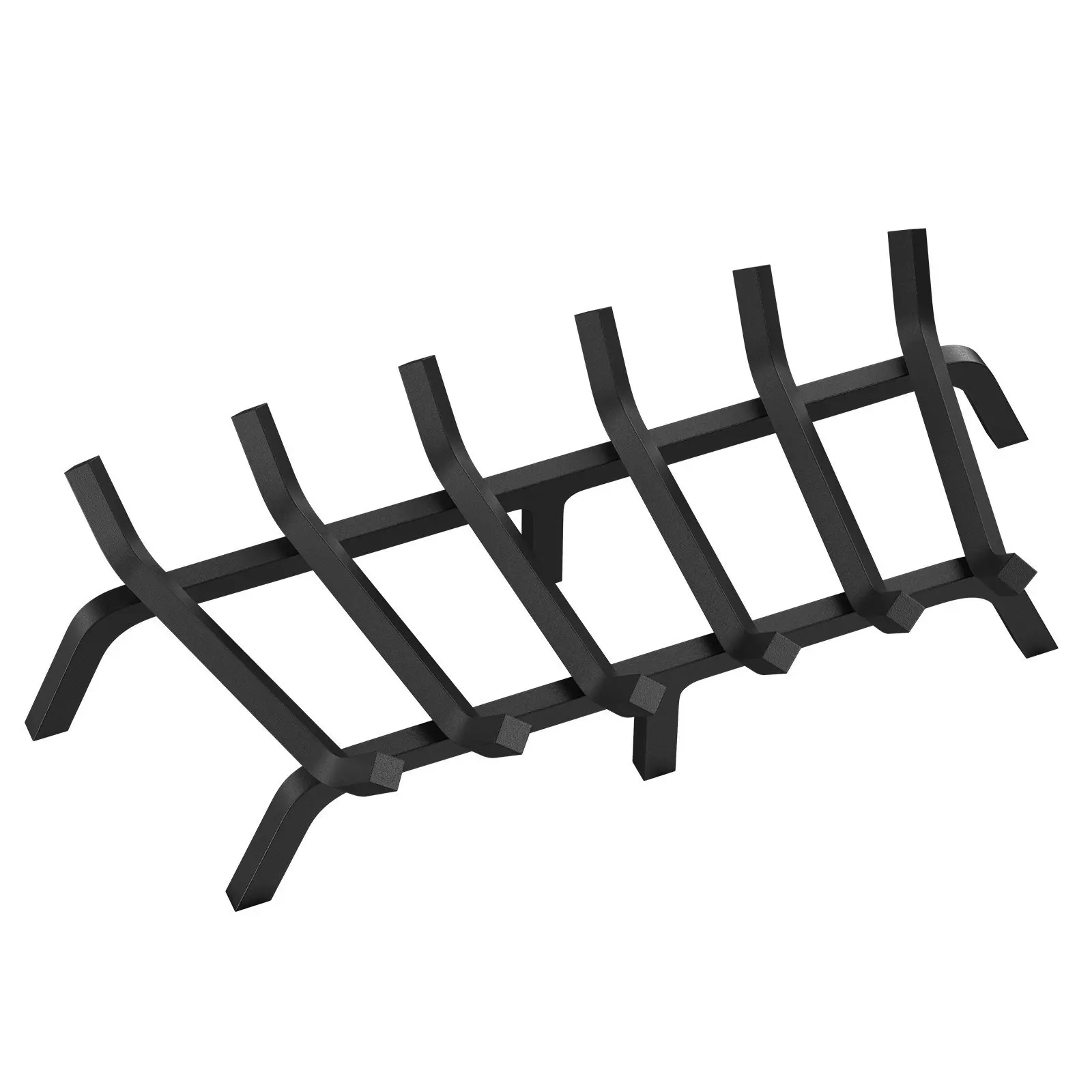 Fireplace Log Grate, 27 inch Heavy Duty Fireplace Grate with 6 Support Legs, 3/4'' Solid Powder-coated Steel Bars, Log Fir