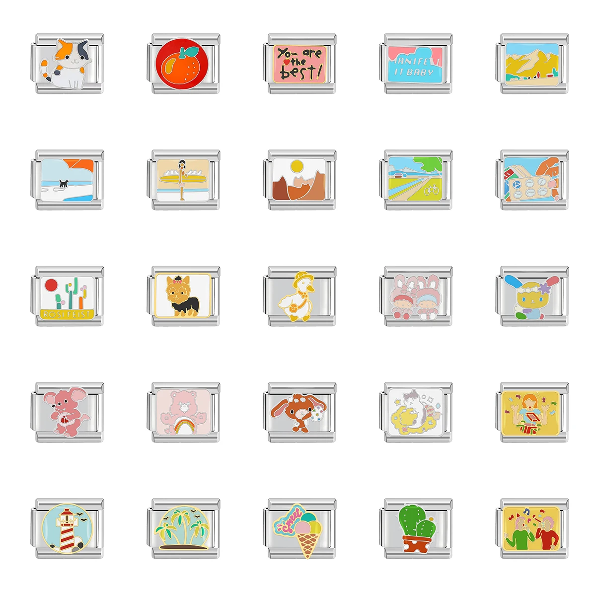 

Italian Charm Stainless Steel Bracelet 9mm Diy Y2k Mix Series