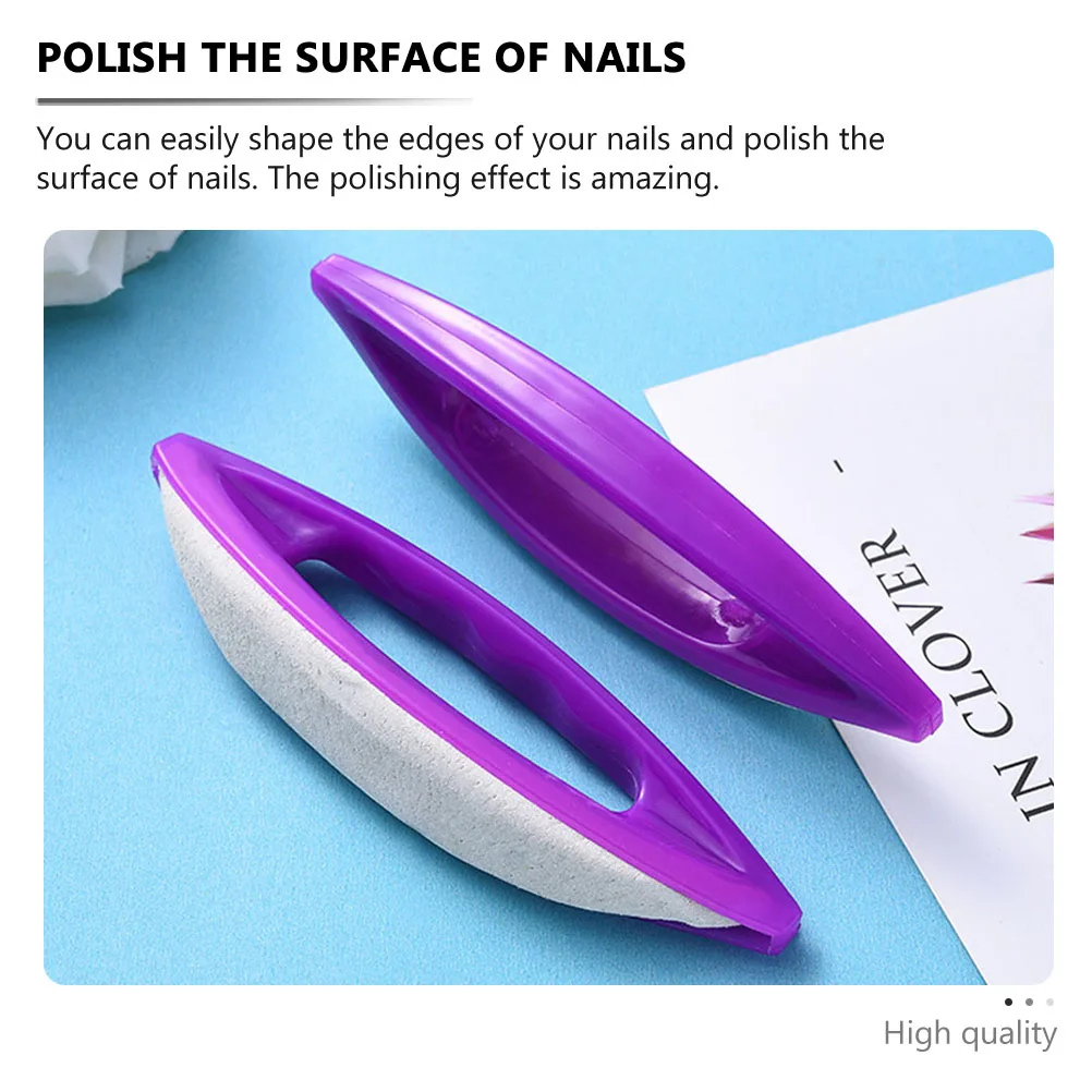 

6pcs Nail Polishing Tool Buffing Brushes Purple Sheepskin Waxing Manicure Salon Home Care Portable Travel Nail Art Accessories