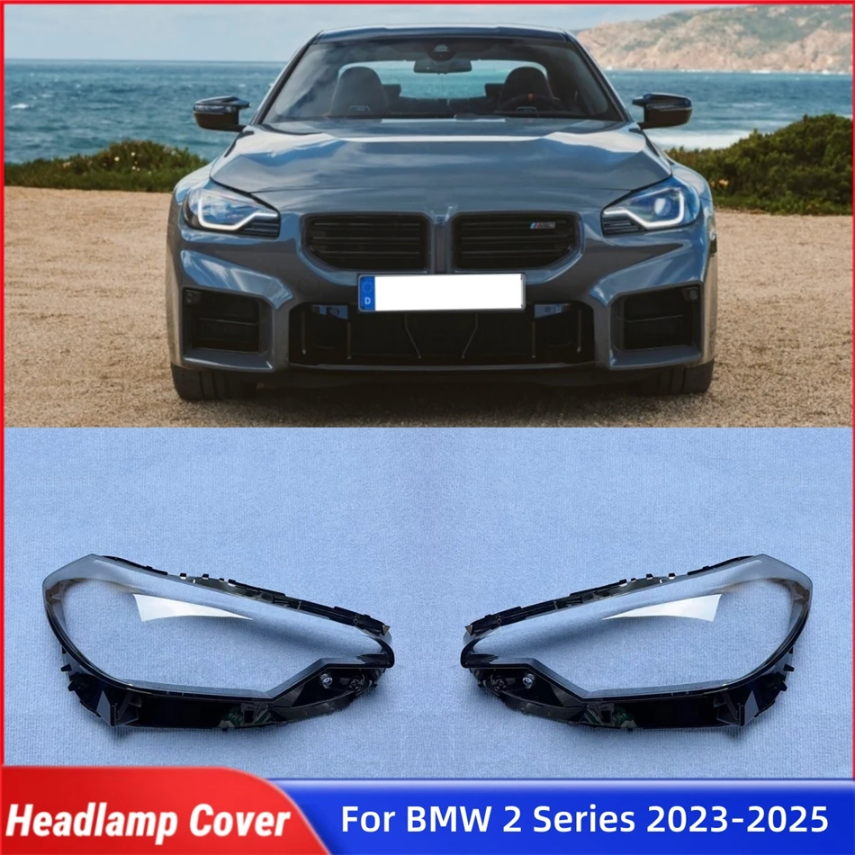 

For BMW 2 Series G42 M2 2023 2024 2025 Car Gadgets Lampshade Caps Head Lampe Cover Car Front Headlight Lens Cover Lights Shell