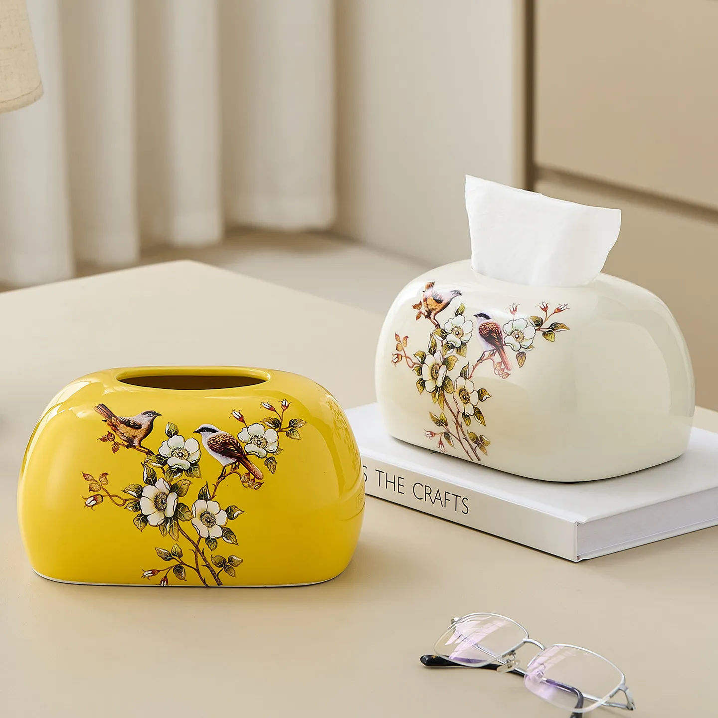 Ceramic tissue box, light luxury paper box, paperbox,  living room coffee table ornament, napkin paper box, household