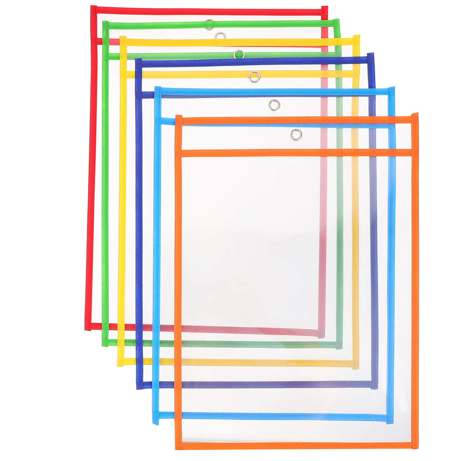 

6pcs File Rack Accessories Clear Document Holders Plastic Non-woven Fabric Office Organizer PET Reusable Study Protector Storage