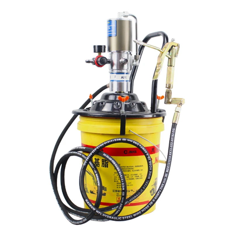 

Hold the butter bucket and put it in the bucket. High pressure butter pump, high-pressure pneumatic oil injector, pressure 15 ki