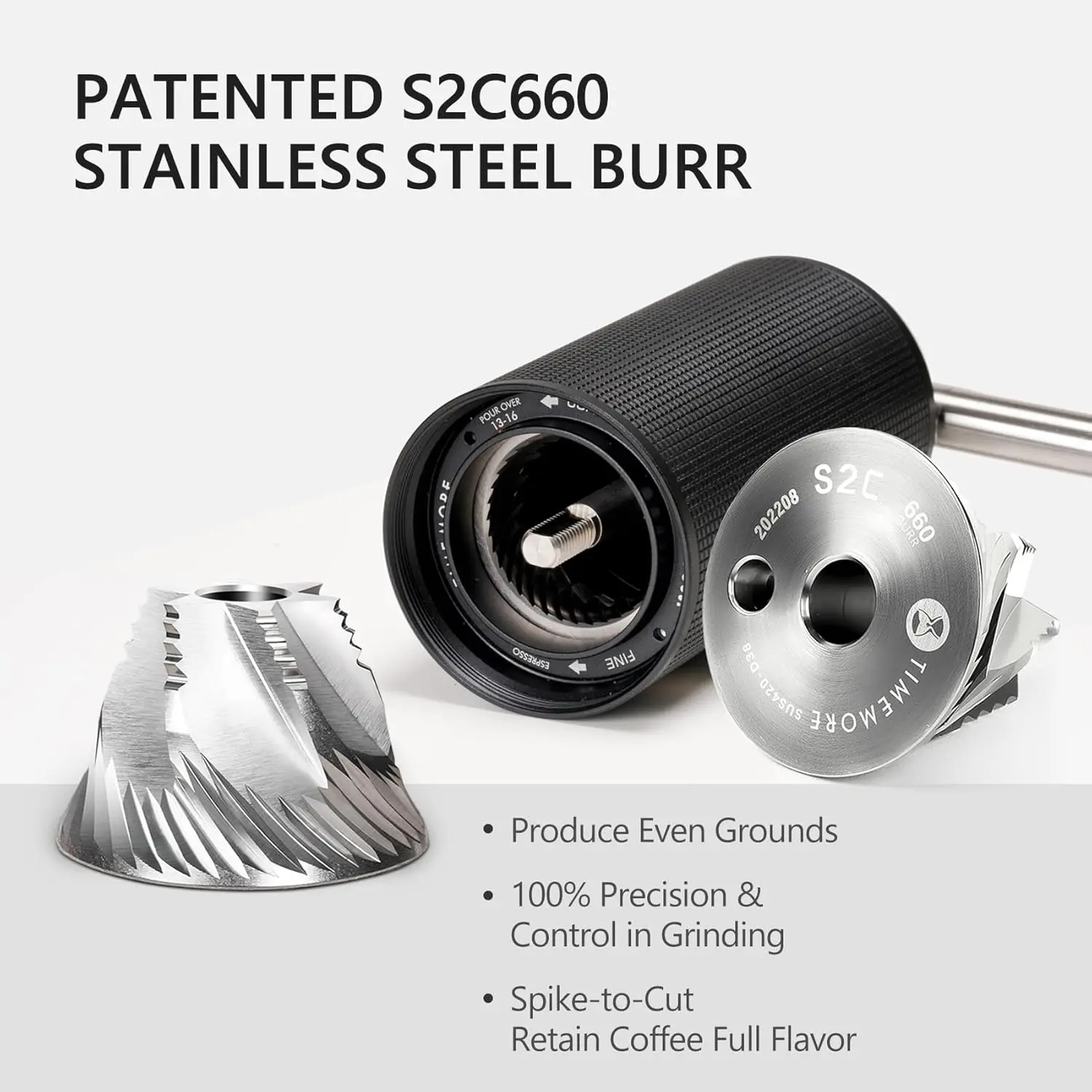 Premium Manual Coffee Grinder with Adjustable Settings, Foldable Handle for Travel and Home Use