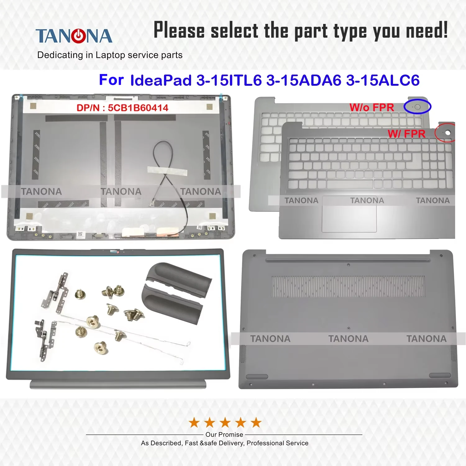 New For IdeaPad 3-15ITL6 3-15ADA6 3-15ALC6 Laptop Lcd Back Cover