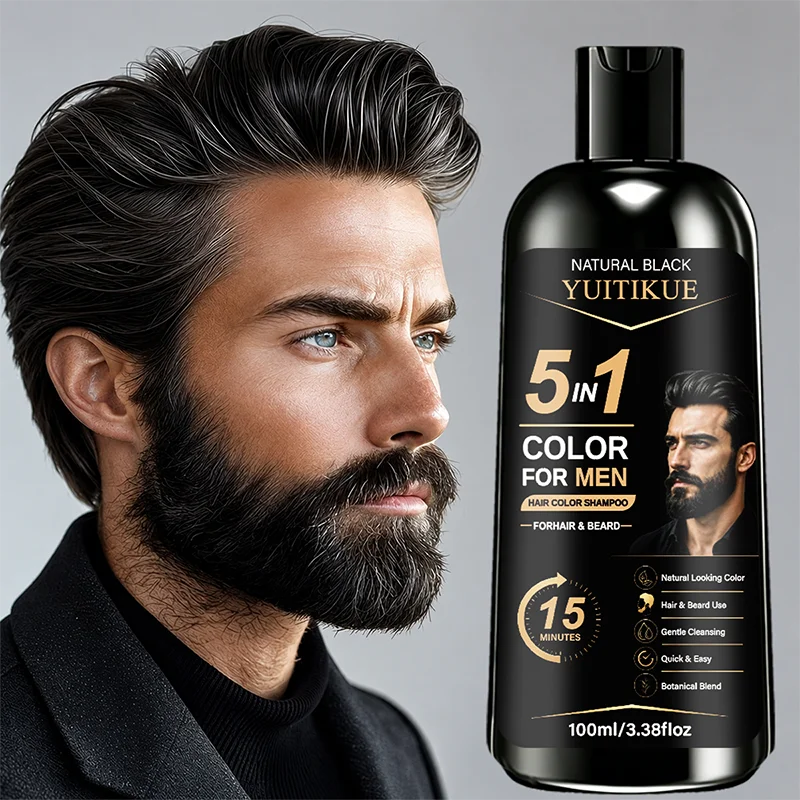 Men's Botanical Beard Gray Dye Shampoo, 100ml