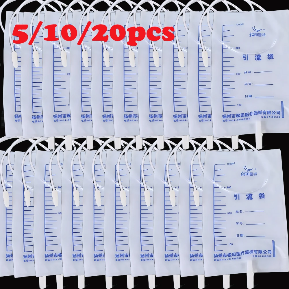 5/10/20pcs Anti-Reflux 1000ml Urine Collector Bag Urinary Catheter Health Drainage Bag Male Urine Bag