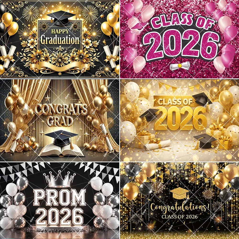 

Graduation Backdrop Congratulations Graduation Class of 2026 Party Decorations Proud Of You Photography Backdrop Props