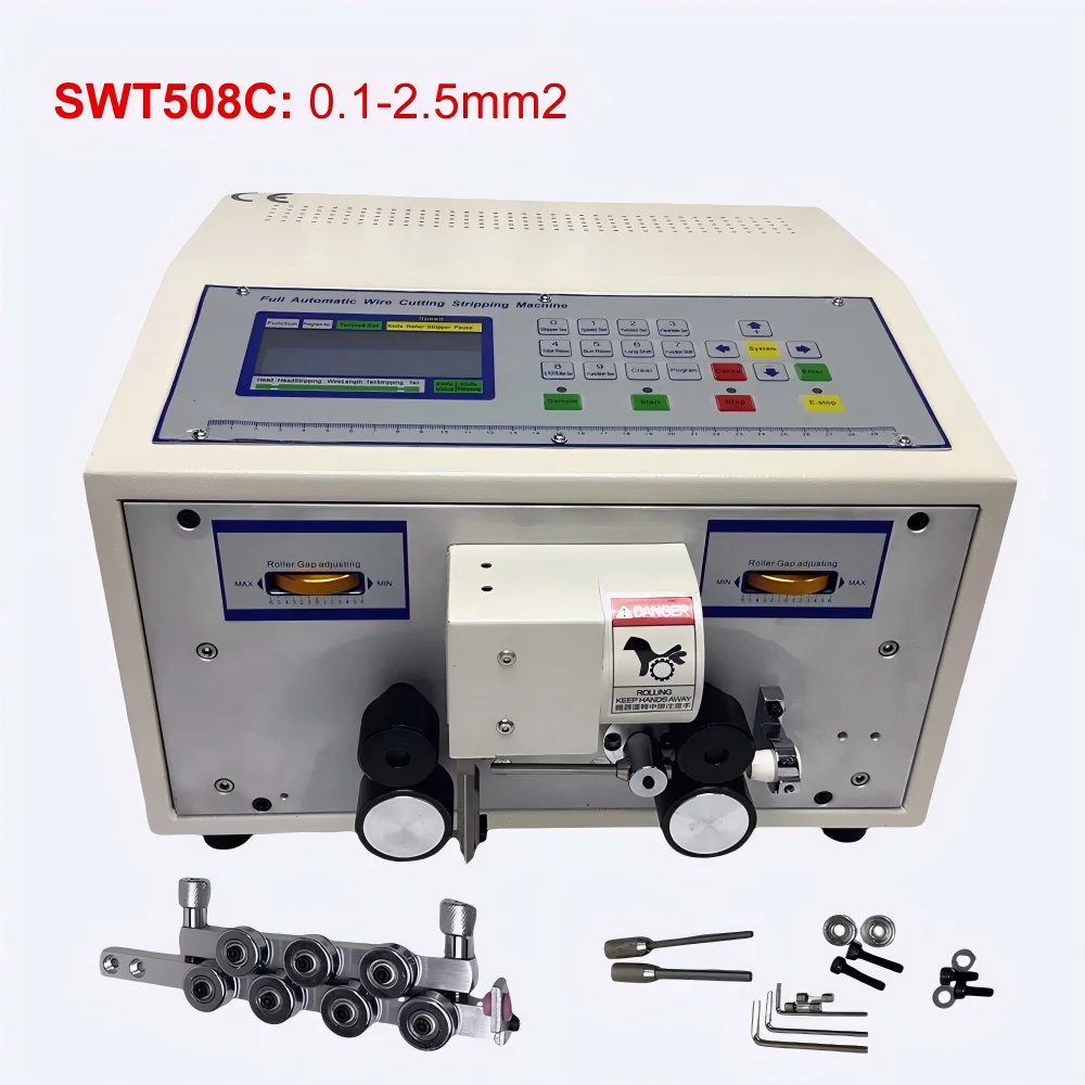 SWT-508C الكمبيوتر التلقائي آلة تجريد الأسلاك قطع كابل العقص وتقشير 0.1-8.0mm2 طول القطع 1-9999 ملم #1