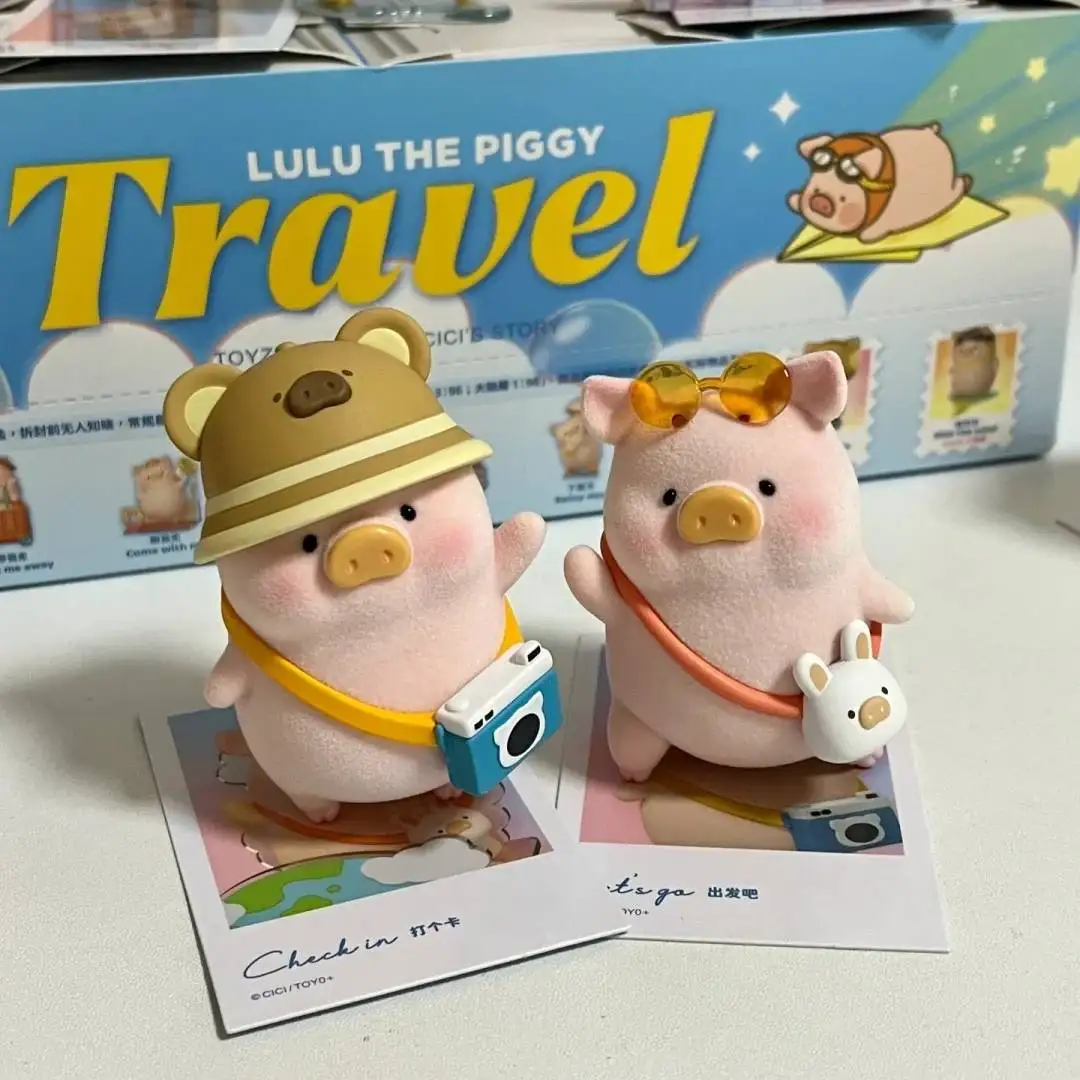 Lulu le cochon Collection de voyage boîte aveugle mignon dessin animé boîte mystère tendance poupée à collectionner poupée décorative sac Surprise jouet cadeau