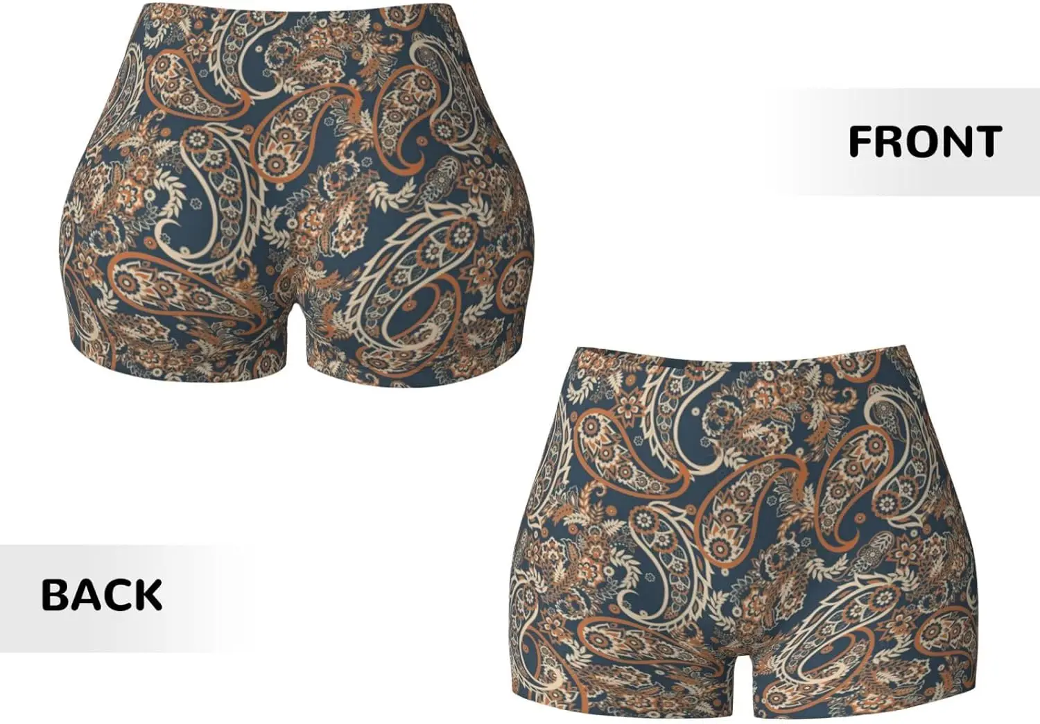 Pantaloncini da allenamento senza cuciture da donna modello paisley motociclista corsa palestra yoga pantaloncini in spandex per donna compressione traspirante