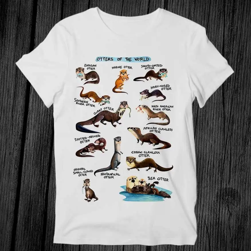 Otters of the World T Shirt Adult Cool Music Fashion Top Vintage Retro G416