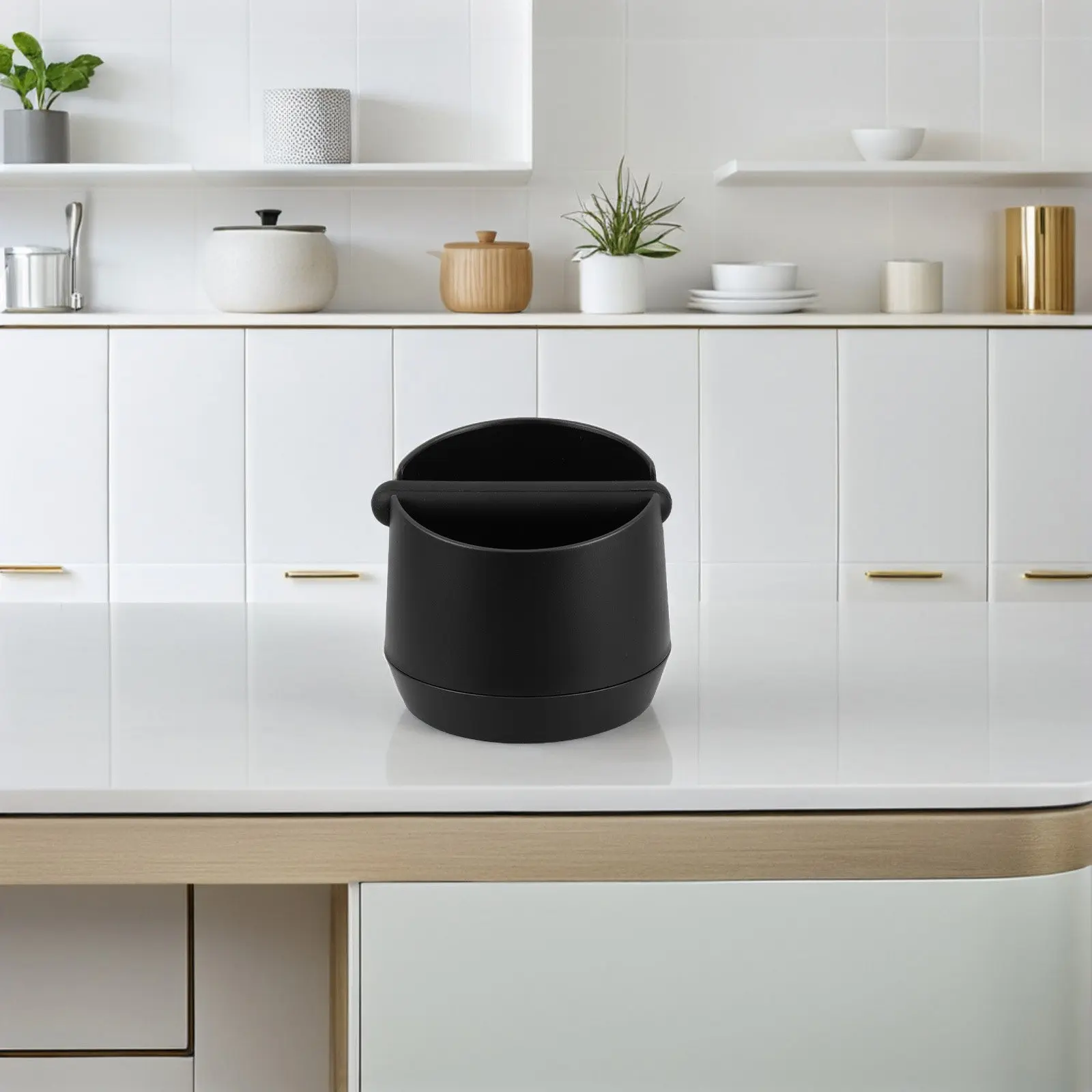

Large Capacity Coffee Knock Box Anti-Slip Espresso Grounds Container Coffee Waste Bin for Restaurants Bars Cafes Home Kitchens