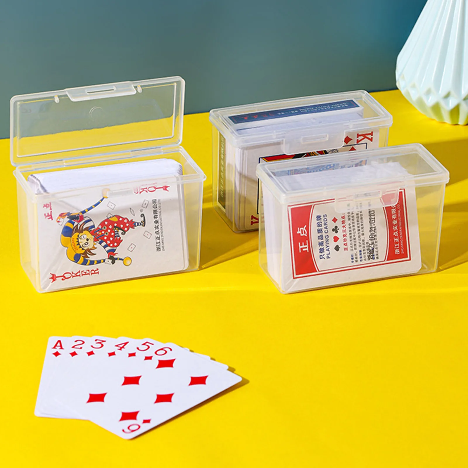 صندوق تخزين بطاقات سطح السفينة، علبة بطاقات لعب عالية السعة، صناديق بطاقات بلاستيكية لجمع بطاقات ألعاب بطاقات التداول
