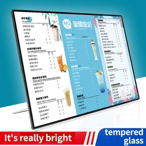 Restaurant Menu Stand with USB Led Light, Metal Display, Menu Holder, Signs, Promotional, Desktop, Beer, Bar, Store, A4 8 Main Sales Menu Menu - №2
