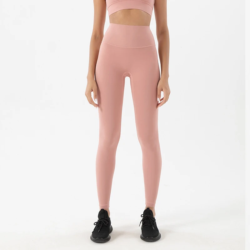 SOISOU Nylon Yoga Pants Gym Leggings Women Girl Fitness Soft Tights High Waist Elastic Breathable No T Line Sports Pants image 3