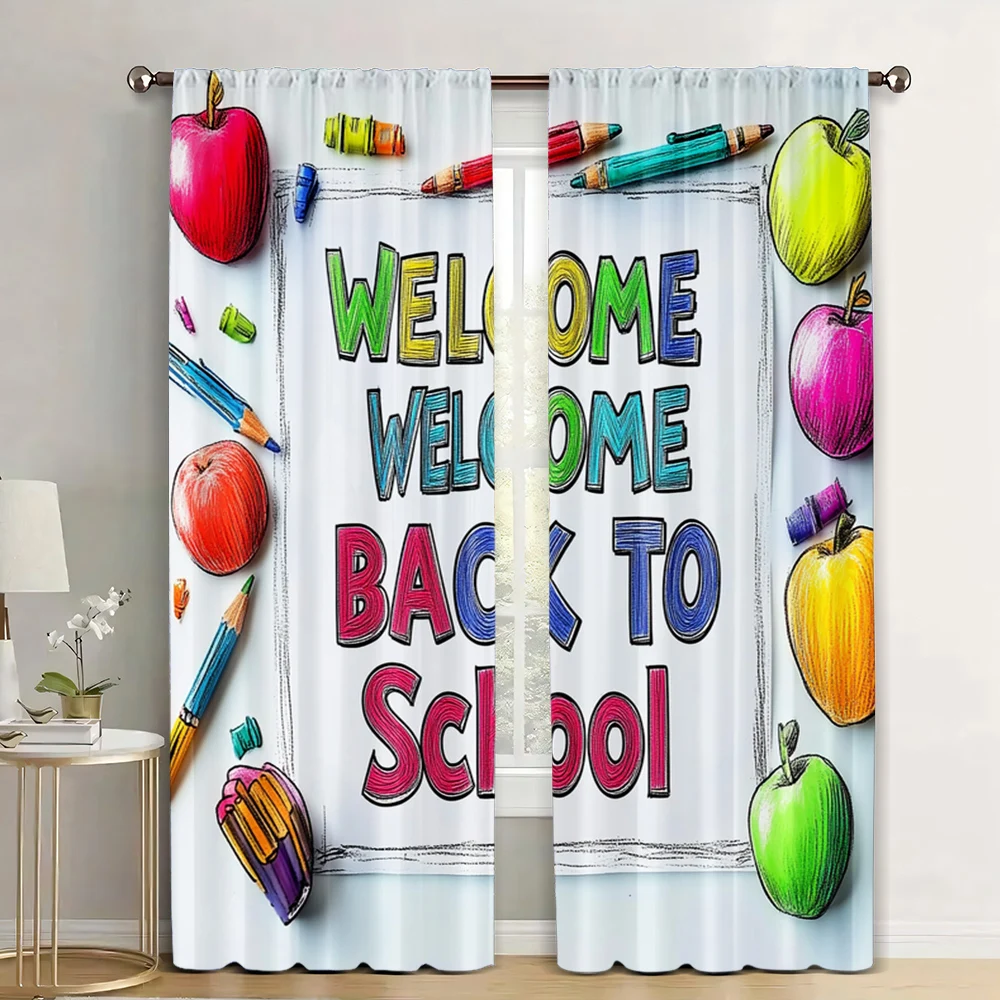 

2pc, Graduation Party Theme Party Curtain Welcome back to school21 100% Polyester,Without Electricity Anniversary for Decor for