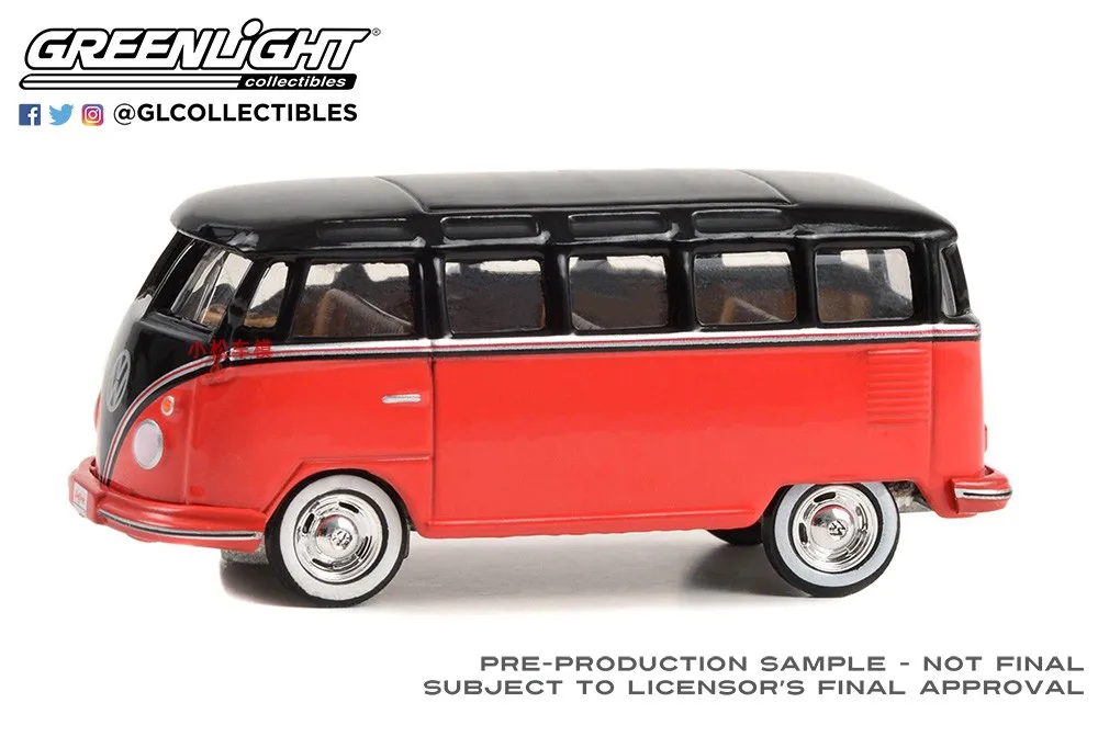 

Green Light 1:64 1956 Bus 23 Window Microbus Red and Black 37290-B Collection Toys Small Gifts Model Wall Hanging