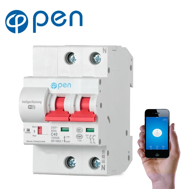 

OPEN 2P 40A Remote Control Wifi Circuit Breaker /Smart Switch/ Intelligent overload ,short circuit protection