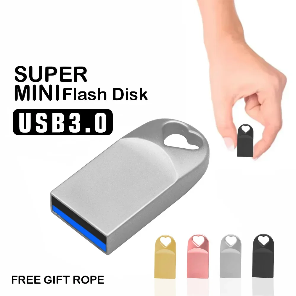 Mini unidad Flash USB 3,0 de metal, 8GB, 16GB, 32GB, 64GB, resistente al agua, pequeña unidad de bolígrafo, memoria USB de 128GB, disco U para música de coche