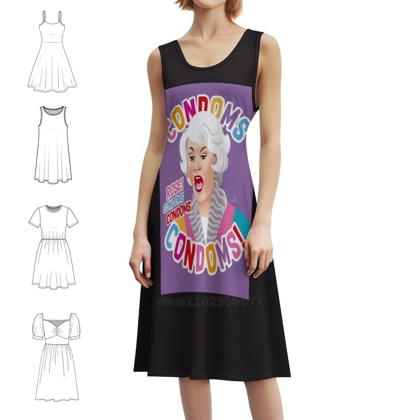 

Condoms Rose! Greeting Card Boho Chic Dress Elegant Fashion Beach Wedding Party Gown Condoms Rose Womens Dresses