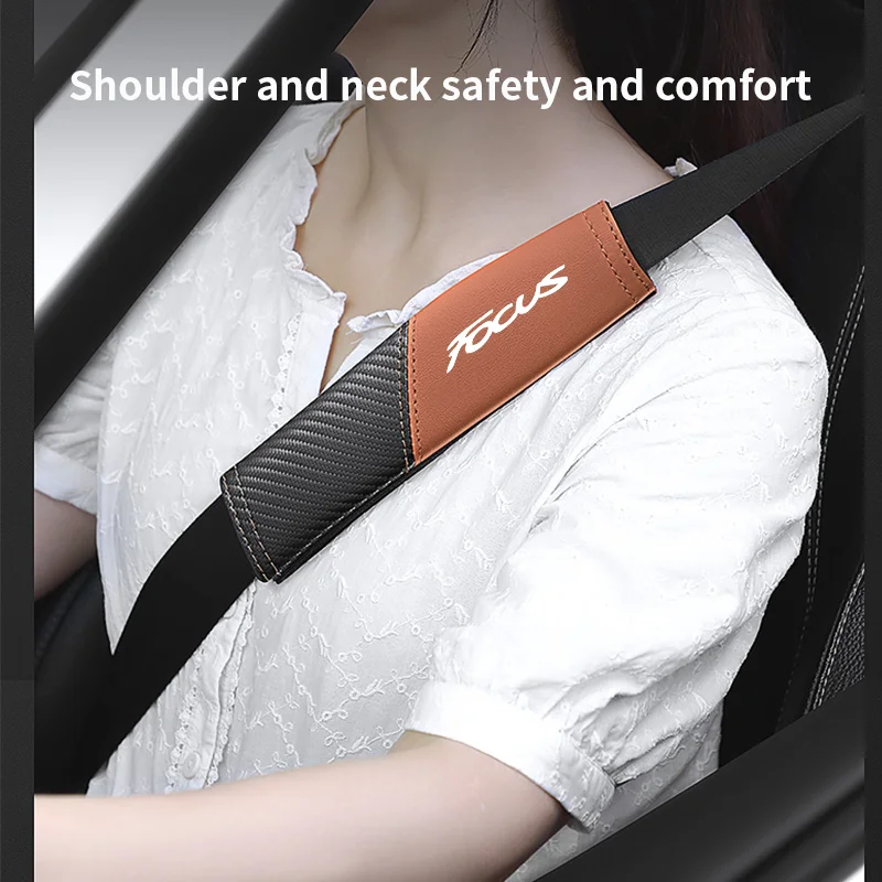 

1Pcs car seat belt cover shoulder pad interior accessories for ford focus mk1 mk2 mk3 mk4 2 3 4 st stline vignale lommel