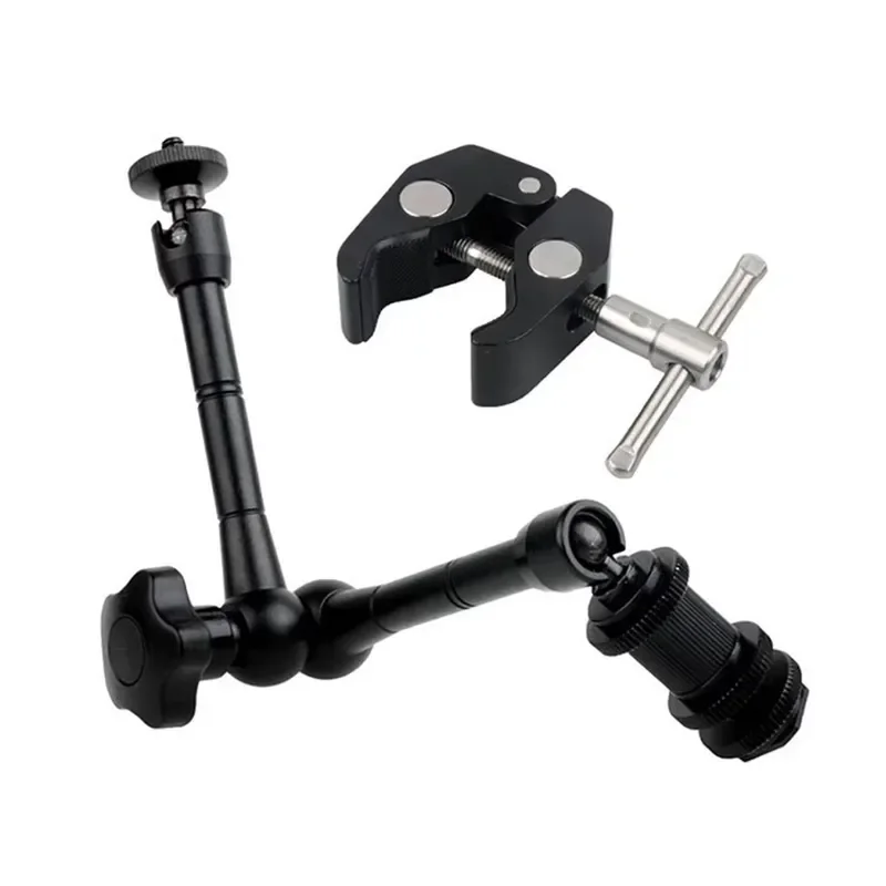 Hot Selling 11 Inch Adjustable Articulating Friction Magic Arm + Super Clamp Set for Camcorder LCD LED Light