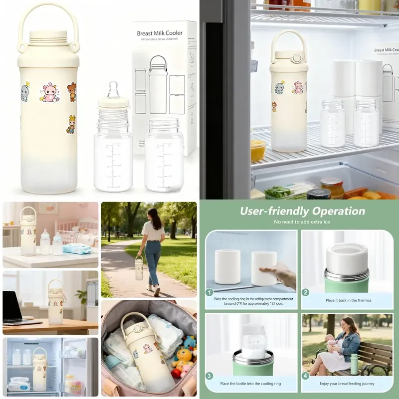 

【CHIMU HOME】 Portable Breast Milk Cooler for 360° Total Cooling 24 Hours BPA Free Outdoor Travel Breastmilk Chiller Food