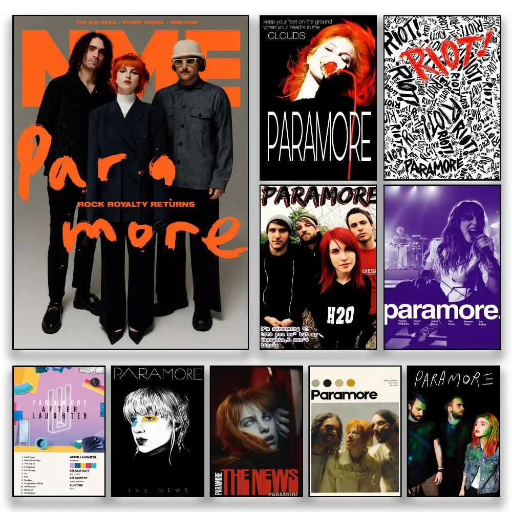 Music P-Paramore Iconic Singer Band Rock Pop Indie Poster HD Wall Decor for Bedroom Living Room Dorm Bar Cafe Gift