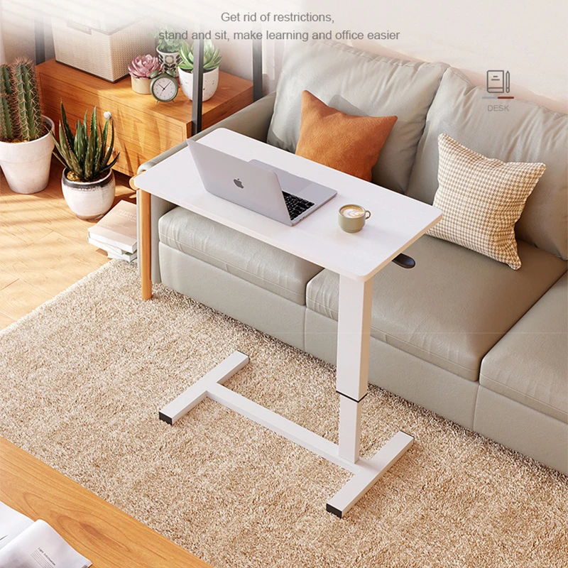침대 옆 책상 모바일 롤링 노트북 스탠드 오버 베드 테이블, 바퀴 높이 조절 트레이 테이블, 노트북 침대 소파 사이드 테이블 