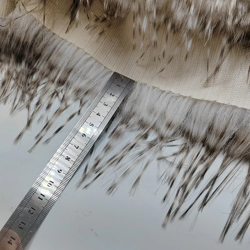 Good Brown-White 3.5cm-9cm Hairy Faux Fur Fabric Imitate Peacock feather Fur Sewing Material Diy Clothes Accessories/Decoration