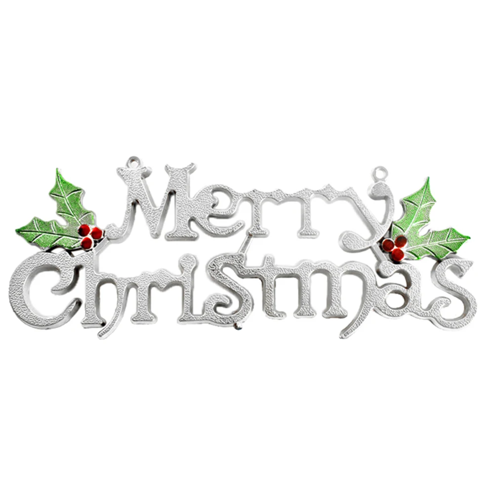 

19Cm Christmas Tree Decoration Letter Xmas Hanging Ornament Silver Reusable Holiday Home Office Store Decorative