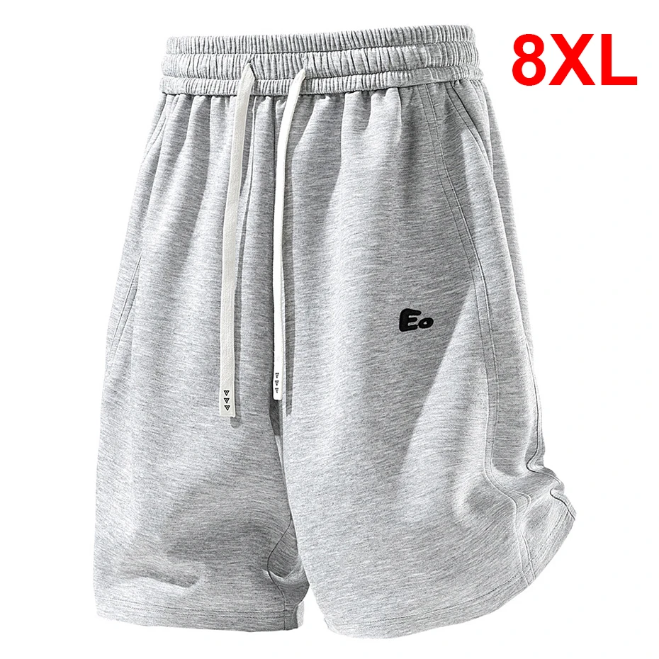 

Летние шорты для мужчин 8XL, большие размеры, модные повседневные однотонные шорты, мужские шорты больших размеров 8XL
