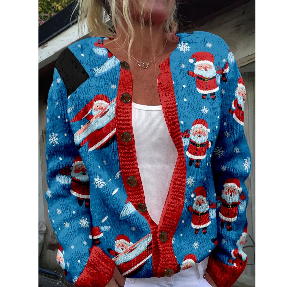 

Осень-зима вязаный рождественский кардиган свитер уличная одежда женские свитера вязаный топ повседневные крутые джемперы модные