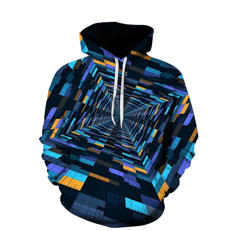 Unisex 3D Printed Creative Block series Printed Women's hooded Sweatshirt Casual fashion new men's hoodie popular couple