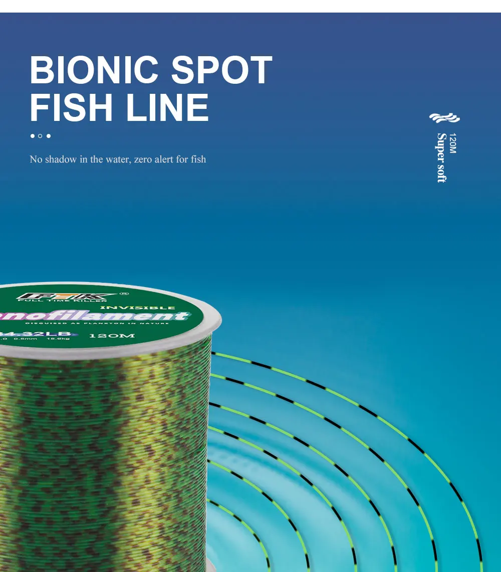 FTK 100/300/500 m Unsichtbare Angelschnur Speckle Fluorkohlenstoff-Beschichtungsschnur 0,14 mm-0,50 mm 4,13 LB-34,32 LB Superstarke gefleckte Schnur – Detail 20